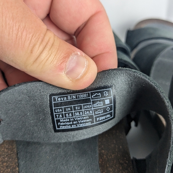 TEVA sandals Size 7.5 Women Model Mahonia Slides Black And Tan Color - Picture 10 of 12